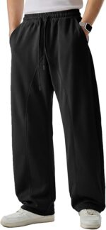 JMIERR Men's Casual Baggy Pants Wide Leg Travel Pants Streetwear Joggers with Pockets - Image 2