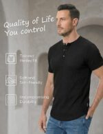 JMIERR Men's Muscle Slim Henley Shirts Crewneck Longline T-Shirt Gym Workout Athletic Shirt Tees with Button - Image 7
